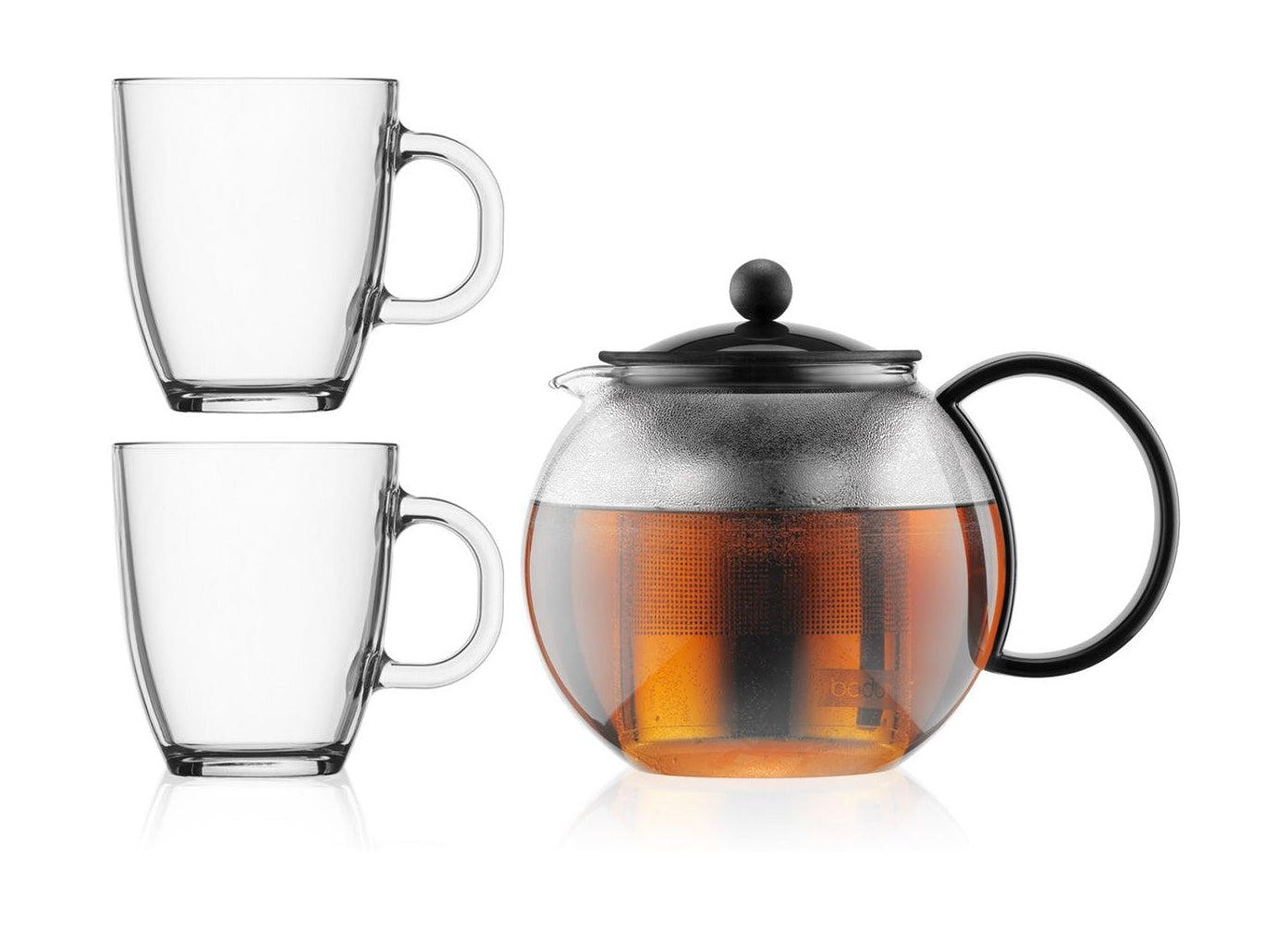 Bodum Assam satte te -tillverkare med filter och koppglas, 2 st.