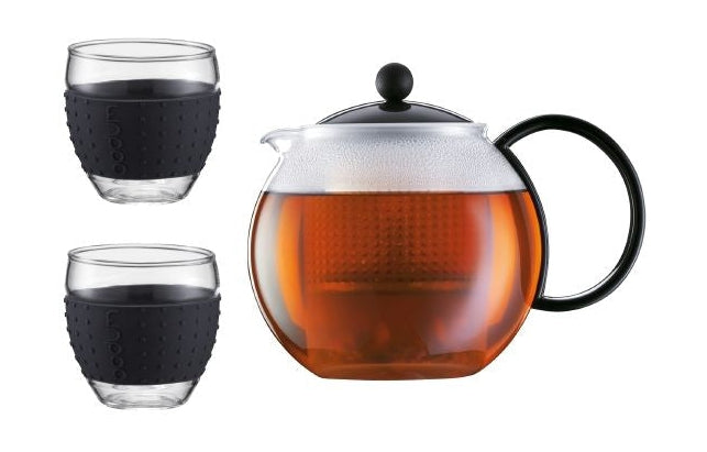 BODUM Assam Imposta il produttore di tè con setaccio e coperchio e vetro, 2 pezzi.