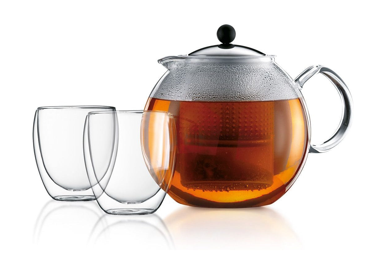 Bodum Assam -asetettu teekannu 2 kaksiseinäinen lasia, 2 kpl.