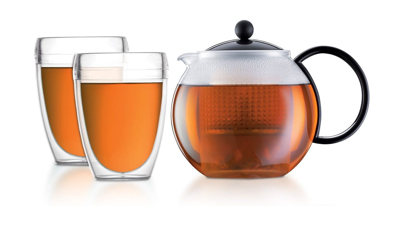 BODUM Assam Réglez le thé avec 2 tasses à double paroi, 2 pcs.