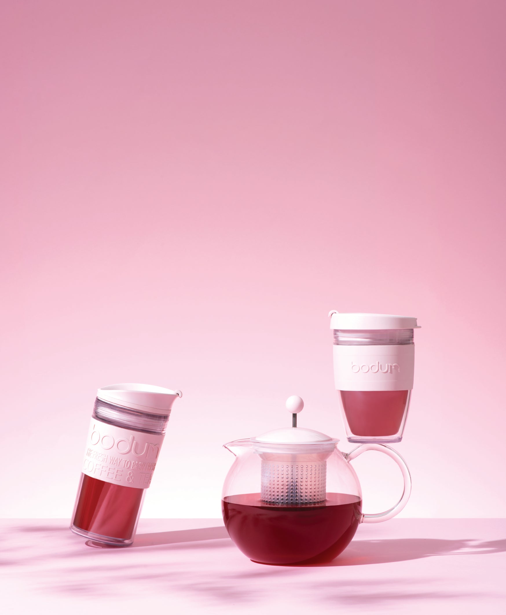 Bodum Assam Tea Maker avec poignée en verre et couvercle coloré, L: 11,9 cm