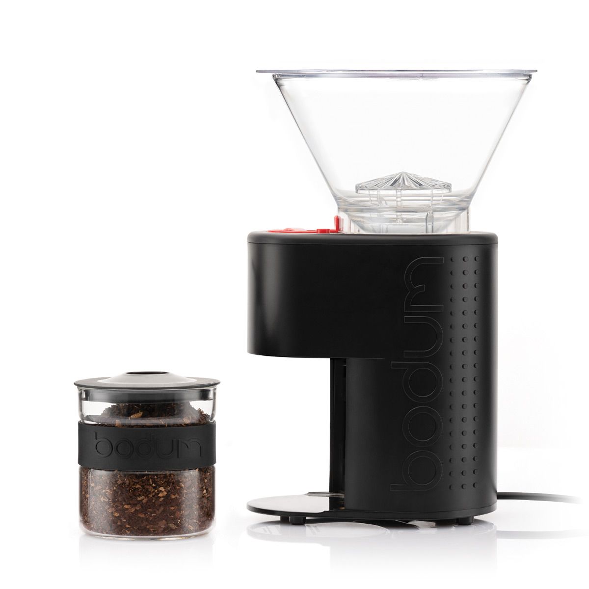Bodum Bistro Elektrische Kaffeemühle mit Kegelmahlwerk, Schwarz