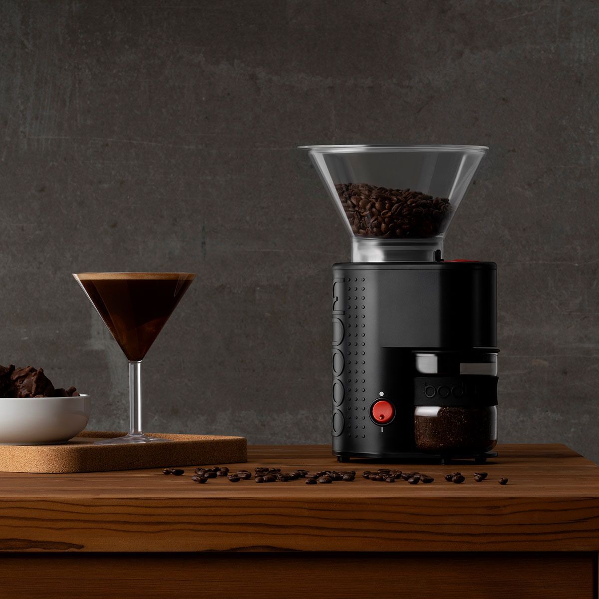 Bodum Bistro Electric Coffee Grinder With Conical Grinder, Black