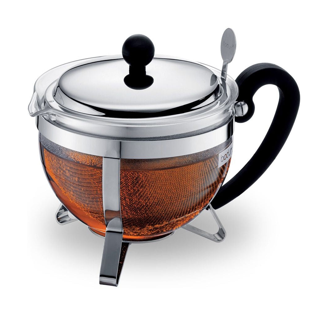 Fabricante de té de Bodum Chambord con filtro y tapa cromada, 1 l