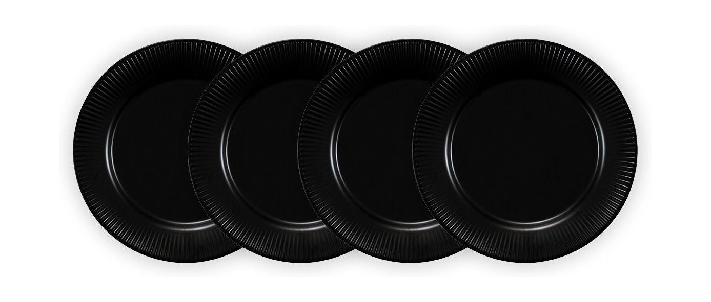 Bodum Douro Dink Plate Porcelain Black Matt, 4 pezzi.