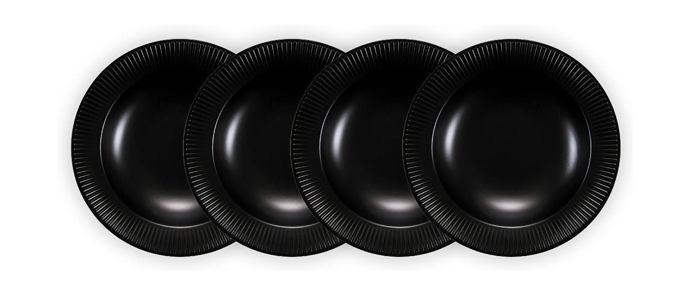 Bodum Douro Pasta Plate Black Matt，4件。