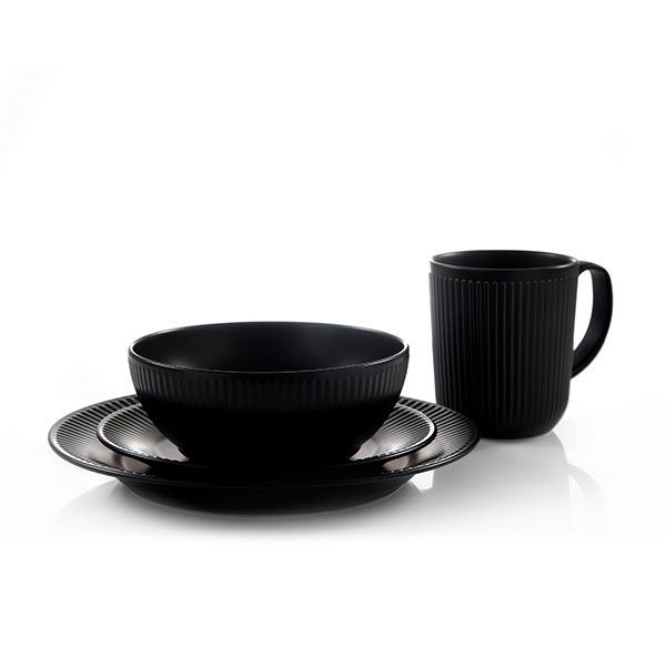 Bodum Douro Porcelain Bowls Black Matt, 4 stk.