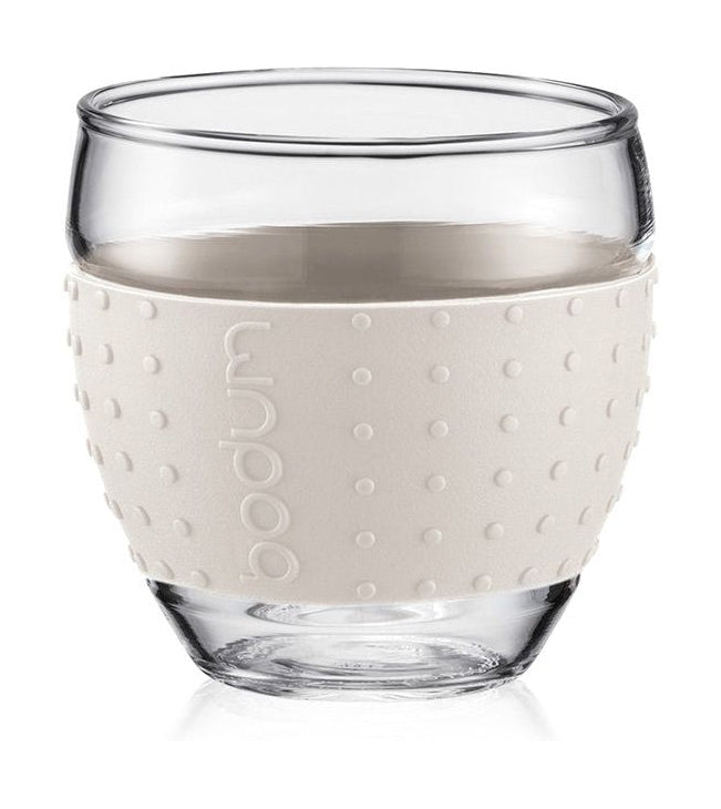 Bodum Pavina Glas mit Silikongriff Creme 0,1 L, 2 Stk.