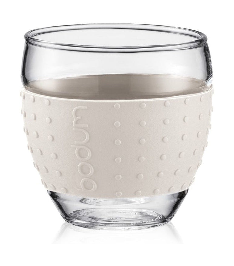 Bodum Pavina glas med silikonhandtag grädde 0,35 L, 2 st.