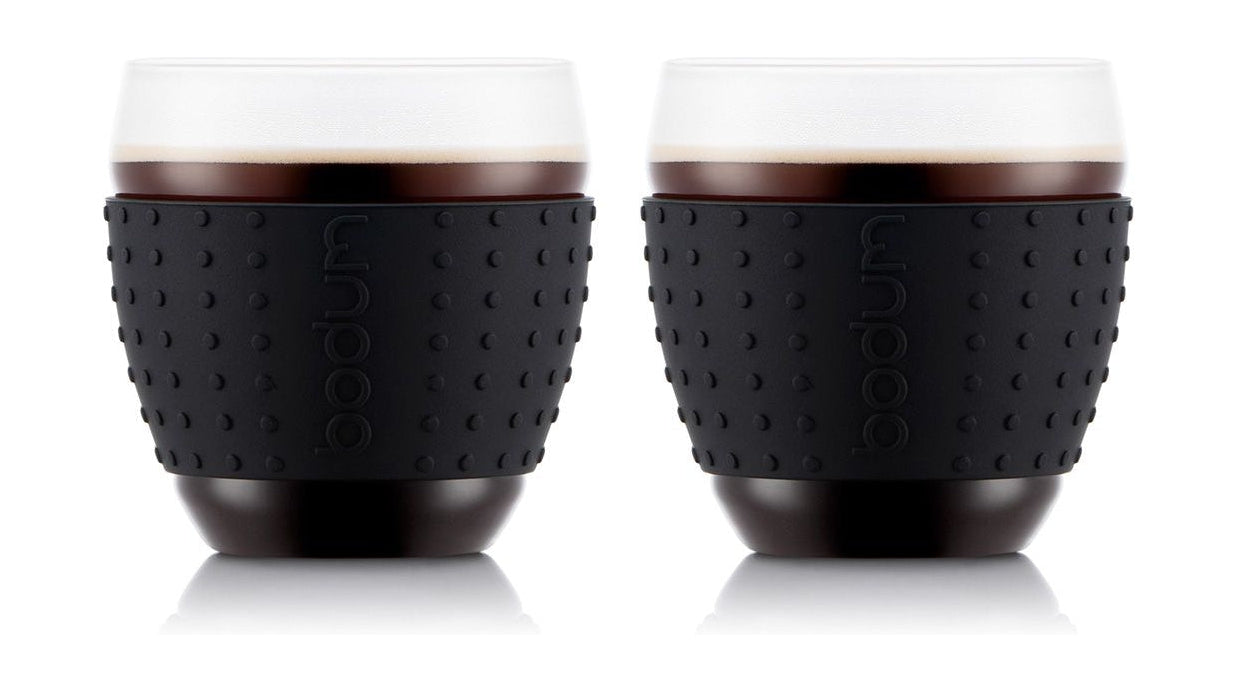 Bodum Pavina -glas met siliconengreep zwart 0,35 l, 2 pc's.