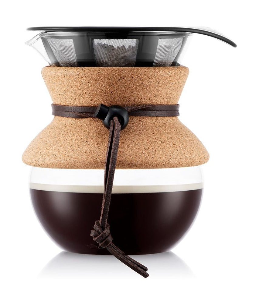 Bodum倒在咖啡机上，带永久性咖啡过滤软木塞，4杯