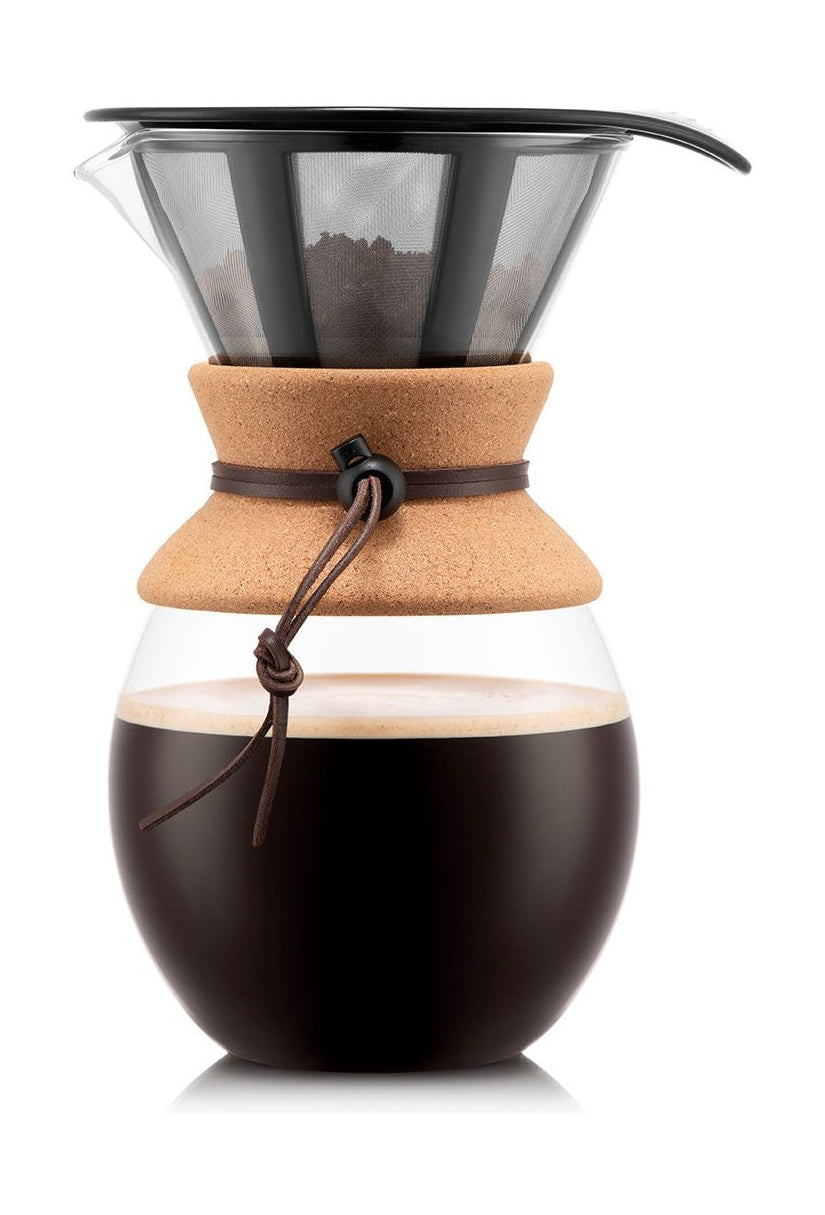 Bodum倒在咖啡机上，带永久性咖啡过滤软木塞，12杯