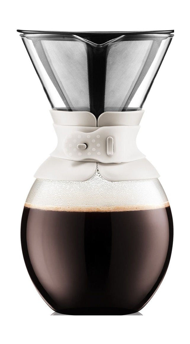 Bodum Übergießbare Kaffeemaschine mit Permanent-Kaffeefilter cremefarben, 12 Tassen
