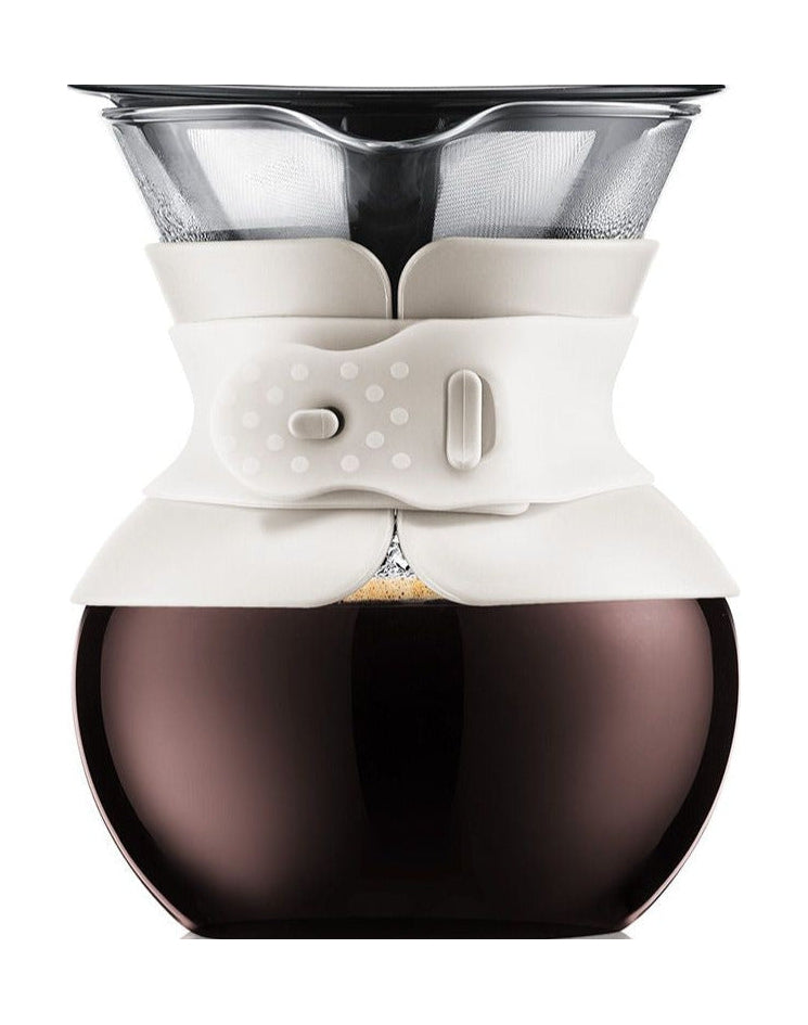 Bodum Pour Over Coffee Maker With Permanent Coffee Filter Cream Colored, 4 Cups