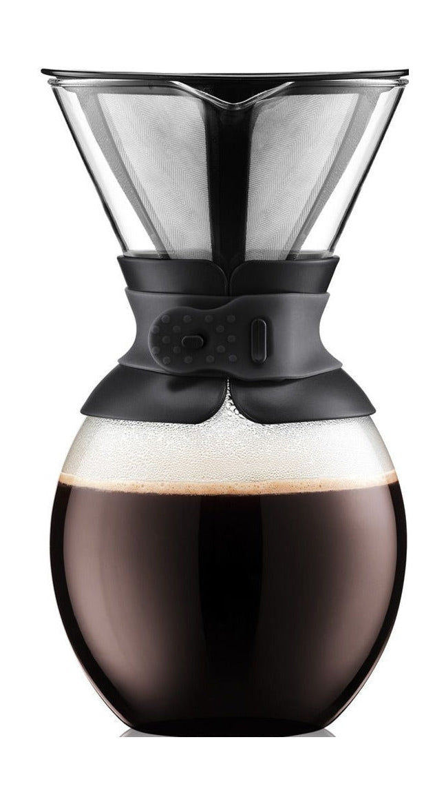 Bodum倒在咖啡机上，永久性咖啡过滤器黑色，12杯