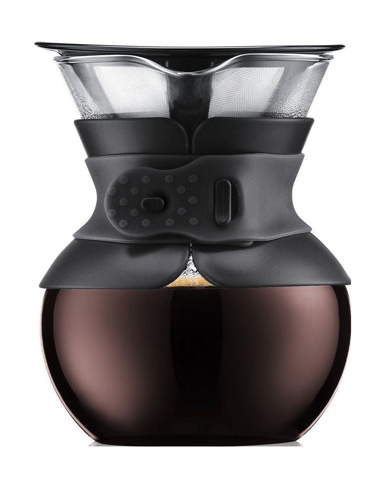Bodum倒在咖啡机上，永久性咖啡过滤器黑色，4杯