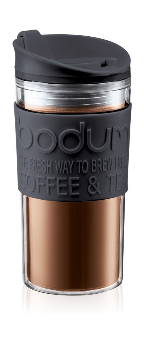 Bodum Travel Mug Double wall塑料，单击盖子双壁黑色，0.35 L