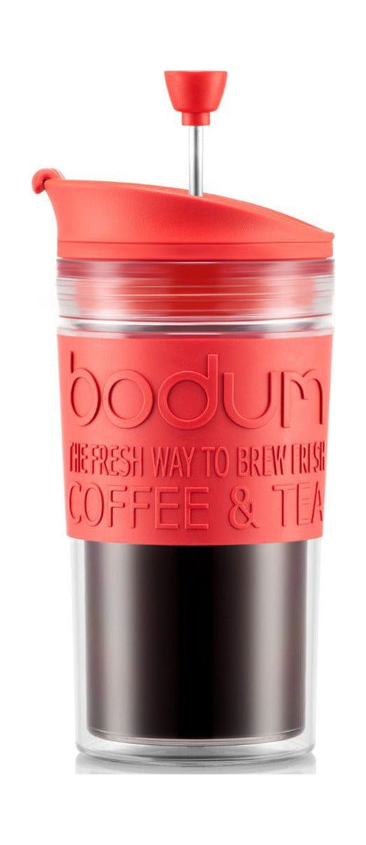 Bodum Matkusta puristin kahvinkeitin, jolla on ylimääräinen kannen kaksiseinäinen muovi, 0,35 litraa