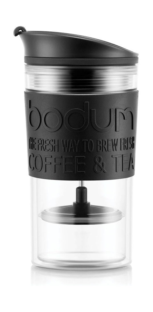 Bodum Travel Press Set Coffee Maker med ekstra lokk dobbeltvegget, svart