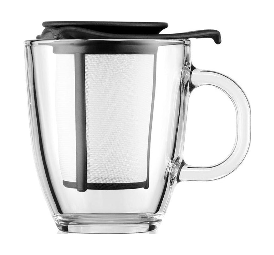 Bodum Yo yo set tasse en verre avec filtre noir, 0,35 L