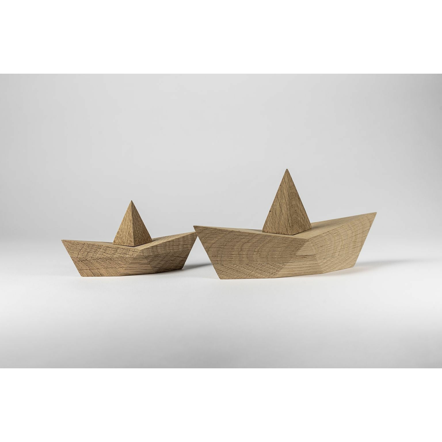 Boyhood Admiral Paper Boat Decorative Figure Small, Oak Wood