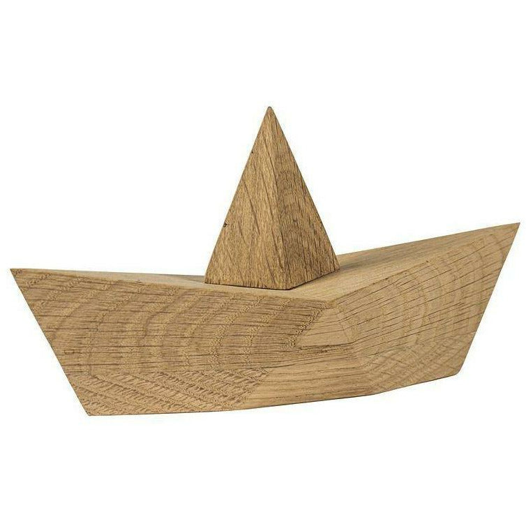 Boyhood Admiral Paper Boat Decorative Figur Small, Oak Wood