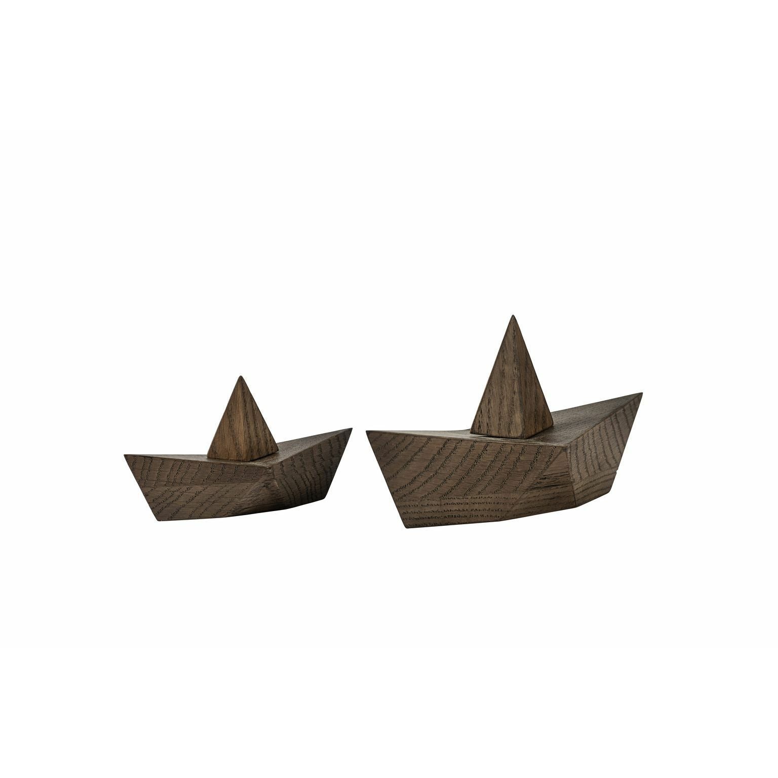 Boyhood Admiral Paper Boat Decorative Figure Small, Smoked Oak