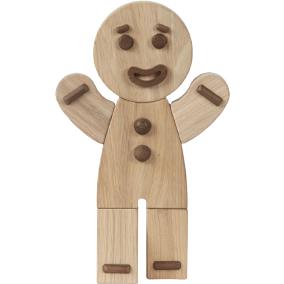 Figura de madera de hombre de jengibre de la infancia, roble, grande