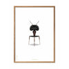 brainchild Affiche classique de fourmi, cadre en bois clair 70x100 cm, fond blanc