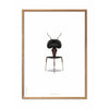 brainchild Affiche classique de fourmi, cadre en bois clair A5, fond blanc