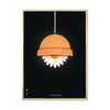 Brainchild Flowerpot Classic Poster, Brass Colored Frame A5, Black Background