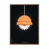 brainchild Flowerpot Classic Poster, frame gemaakt van donker hout 50x70 cm, zwarte achtergrond