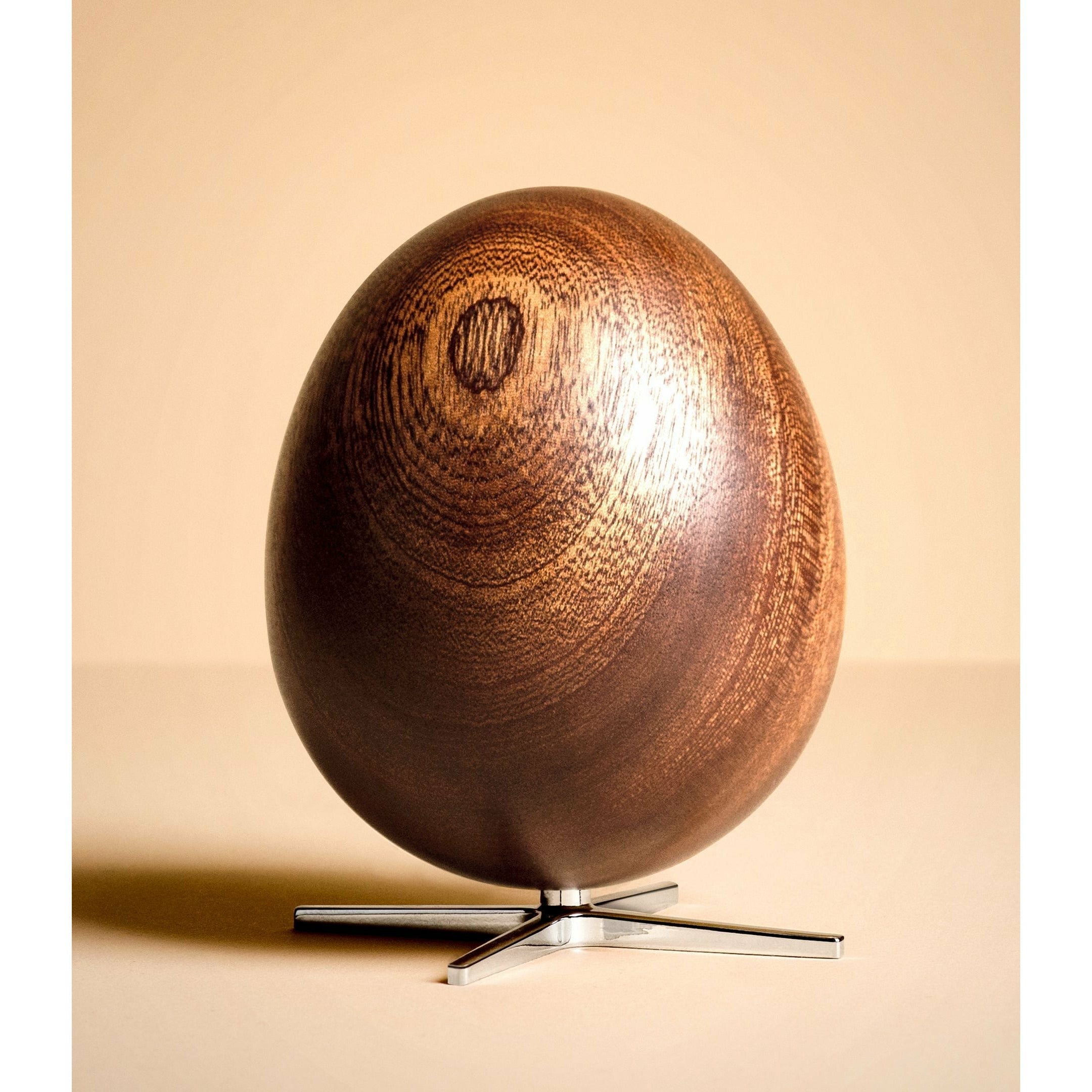 Brainchild Das Ei Holzfigur Mahagoni, Silberfuß