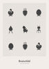 Brainchild Affiche d'icônes de conception sans cadre 30x40 cm, gris clair