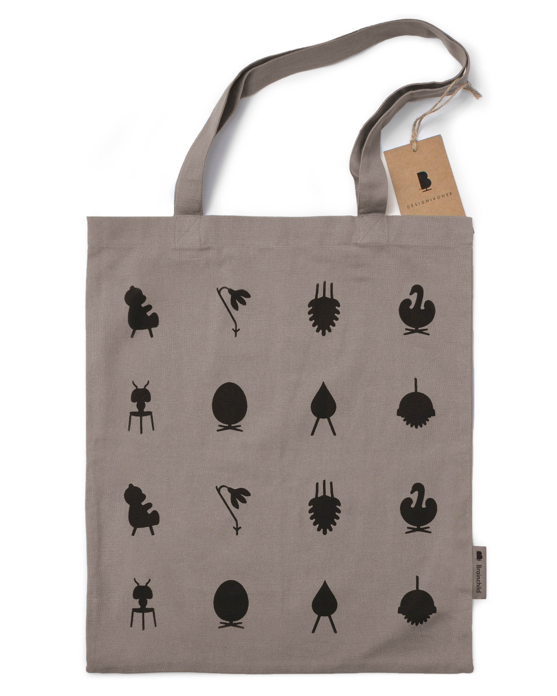 载有袋子的创意设计图标，浅灰色