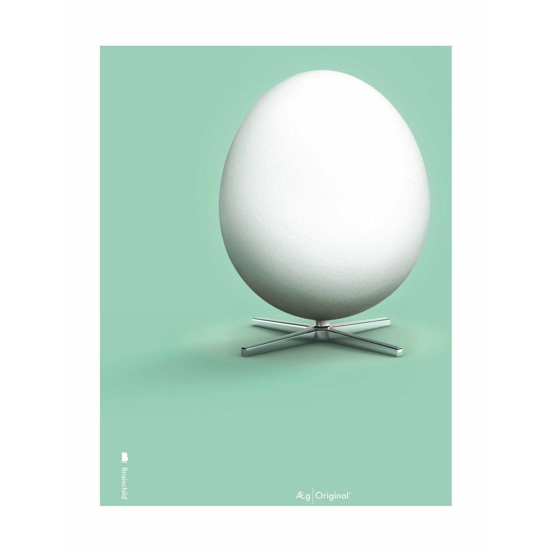 Póster clásico de huevo de creación sin marco 30 x40 cm, fondo verde menta