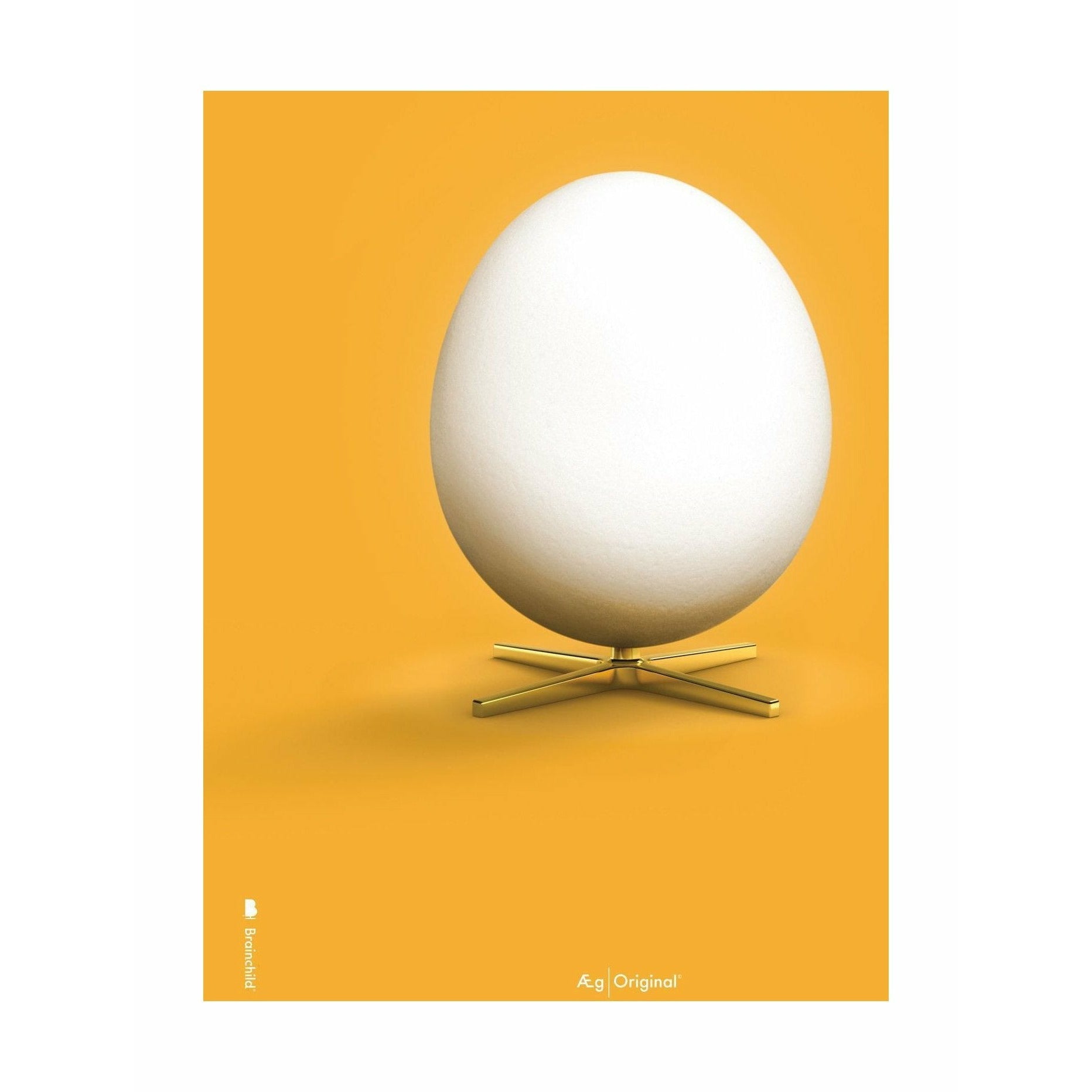 brainchild Egg Classic Poster zonder frame 70 x100 cm, gele achtergrond