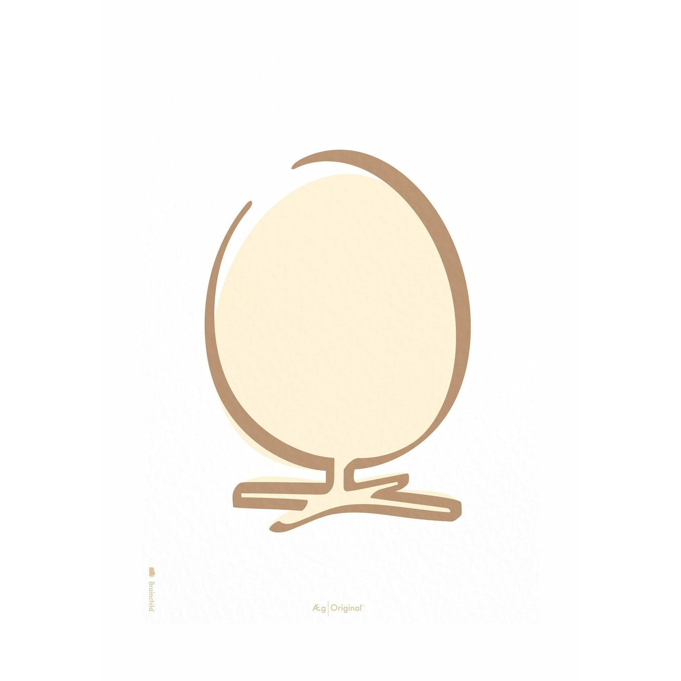 Póster de línea de huevo de precisión sin marco 30x40 cm, fondo blanco