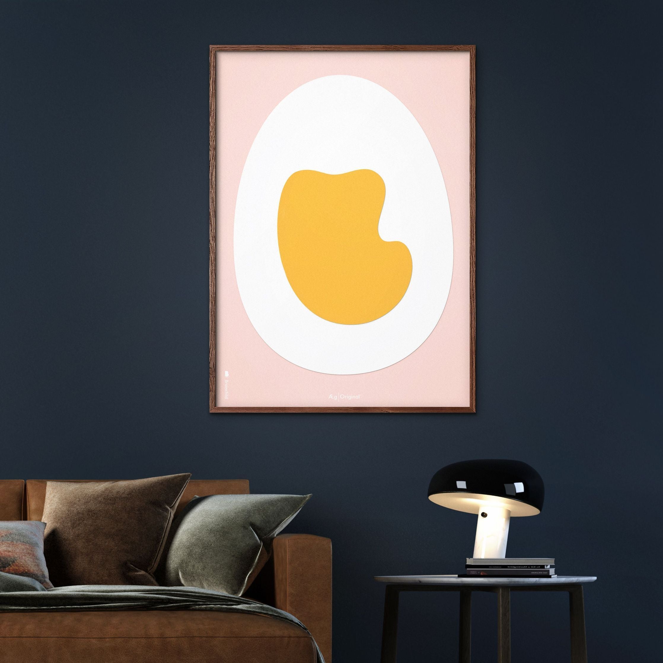 Póster de clip de papel de huevo de creación sin marco 30 x40 cm, fondo rosa