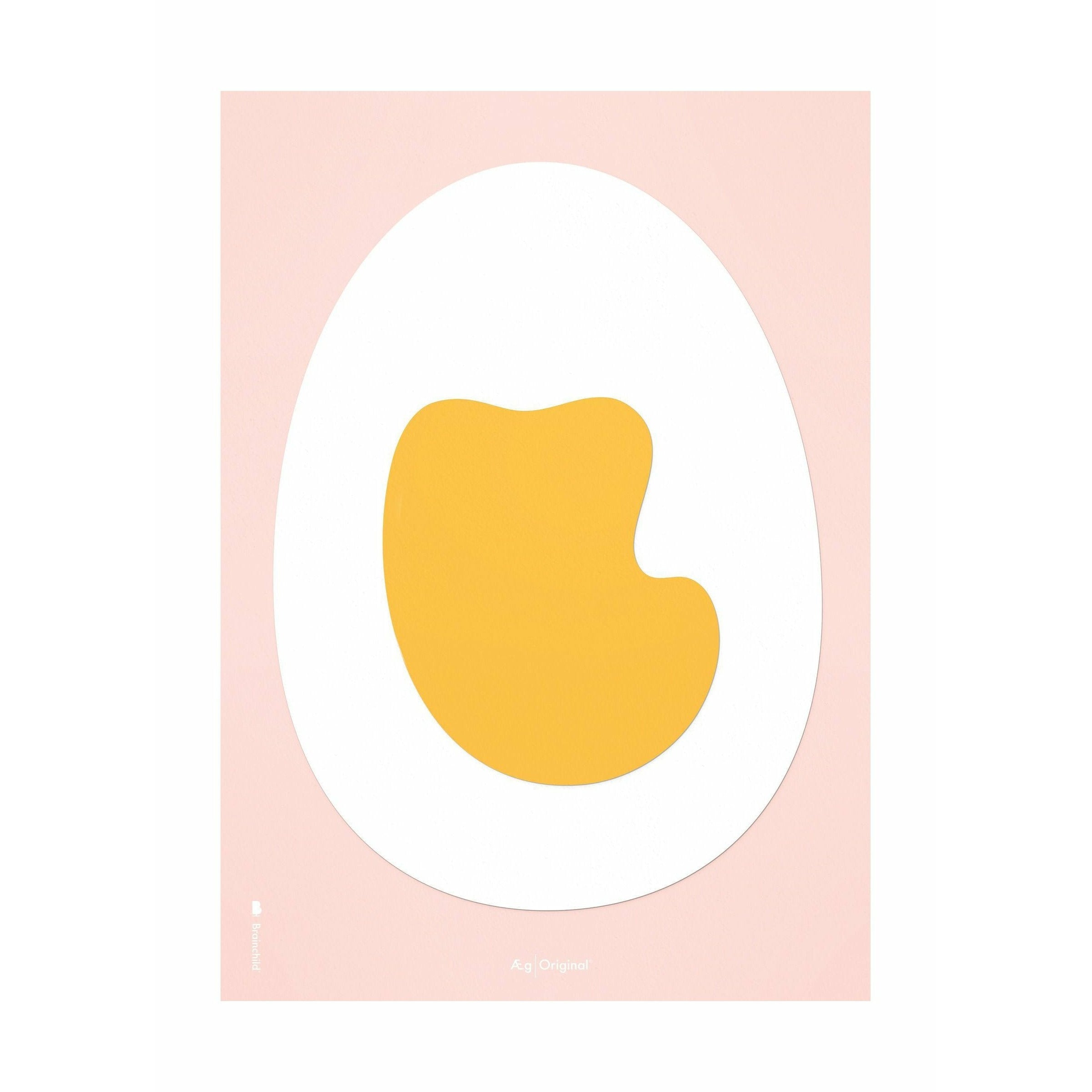 Póster de clip de papel de huevo de creación sin marco A5, fondo rosa