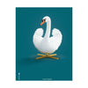  Swan Classic Poster Without Frame 30 X40 Cm Petroleum Blue Background