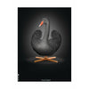 Brainchild Swan Classic Poster uten ramme 50 x70 cm, svart/svart bakgrunn