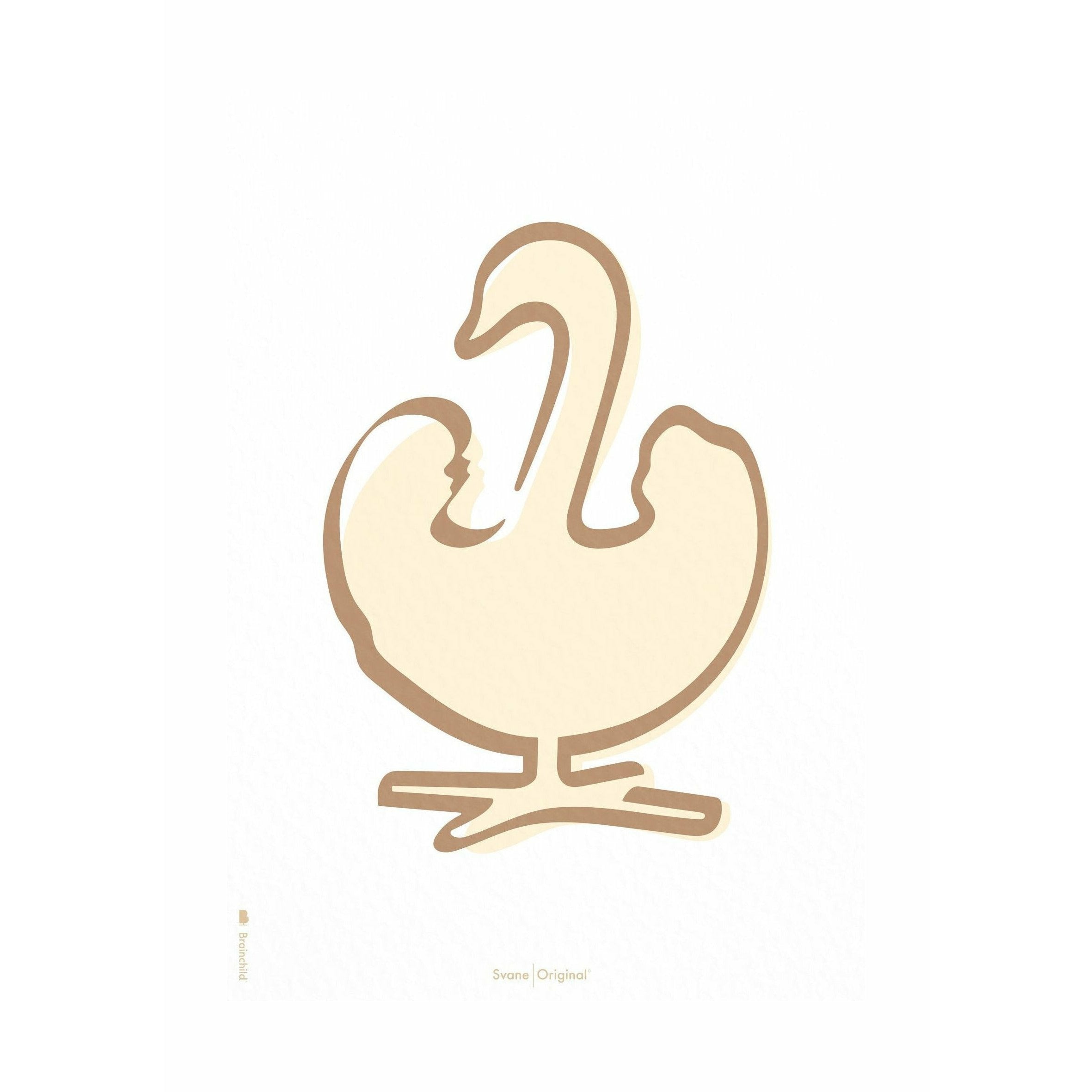 Brainchild Swan Line Poster ohne Rahmen 30 X40 Cm, weißer Hintergrund
