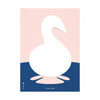 Brainchild Swan Paper Clip Poster zonder frame 50 x70 cm, roze achtergrond