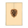 Brainchild Pine Cone Classic Poster, Brass Colored Frame A5, Sand Background