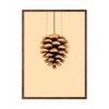 Brainchild Pine Cone Classic Poster, Dark Wood Frame 70x100 Cm, Sand Colored Background