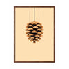 Brainchild Pine Cone Classic Poster, Dark Wood Frame A5, Sandfarget bakgrunn