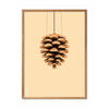 brainchild Pine Cone -klassinen juliste, kehys, joka on valmistettu kevyestä puusta 70x100 cm, hiekkavärinen tausta