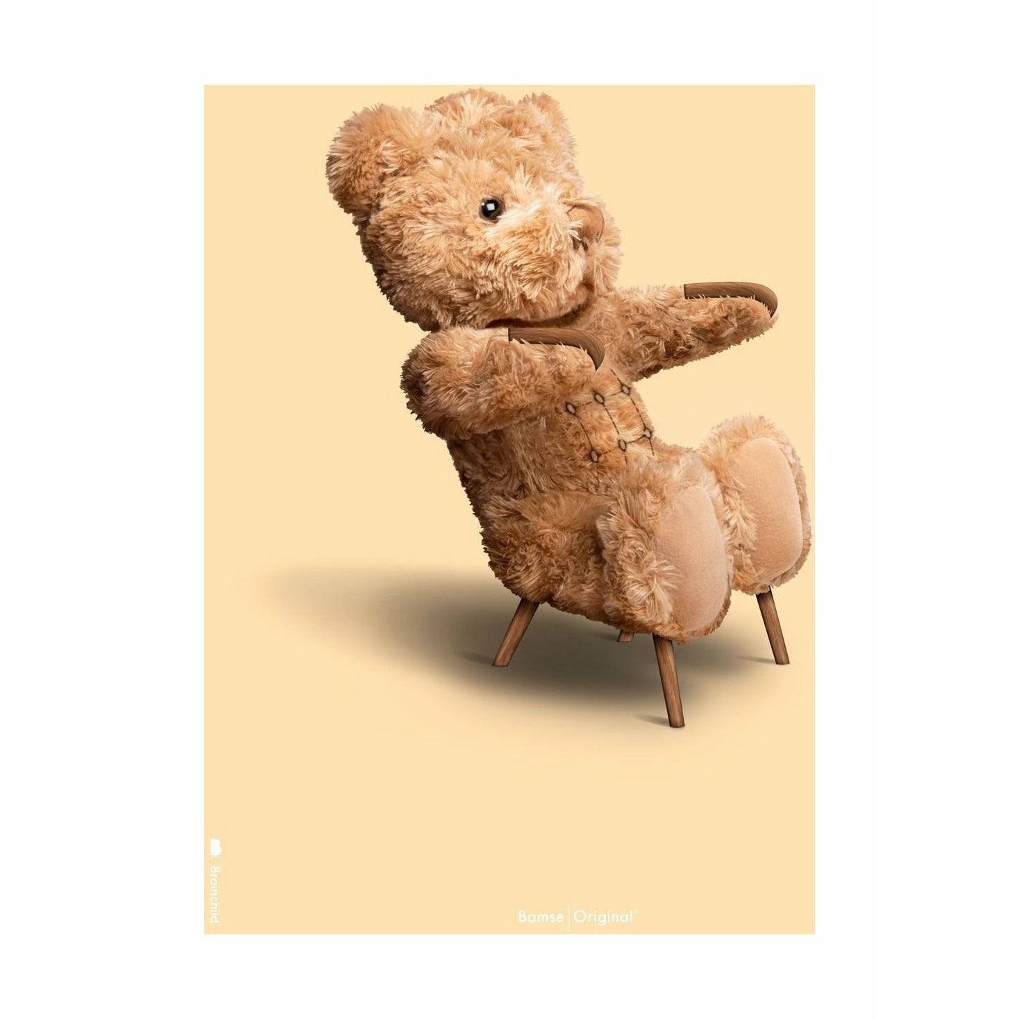 Brainchild Teddy Bear Classic Poster uden ramme 30x40 cm, sandfarvet baggrund