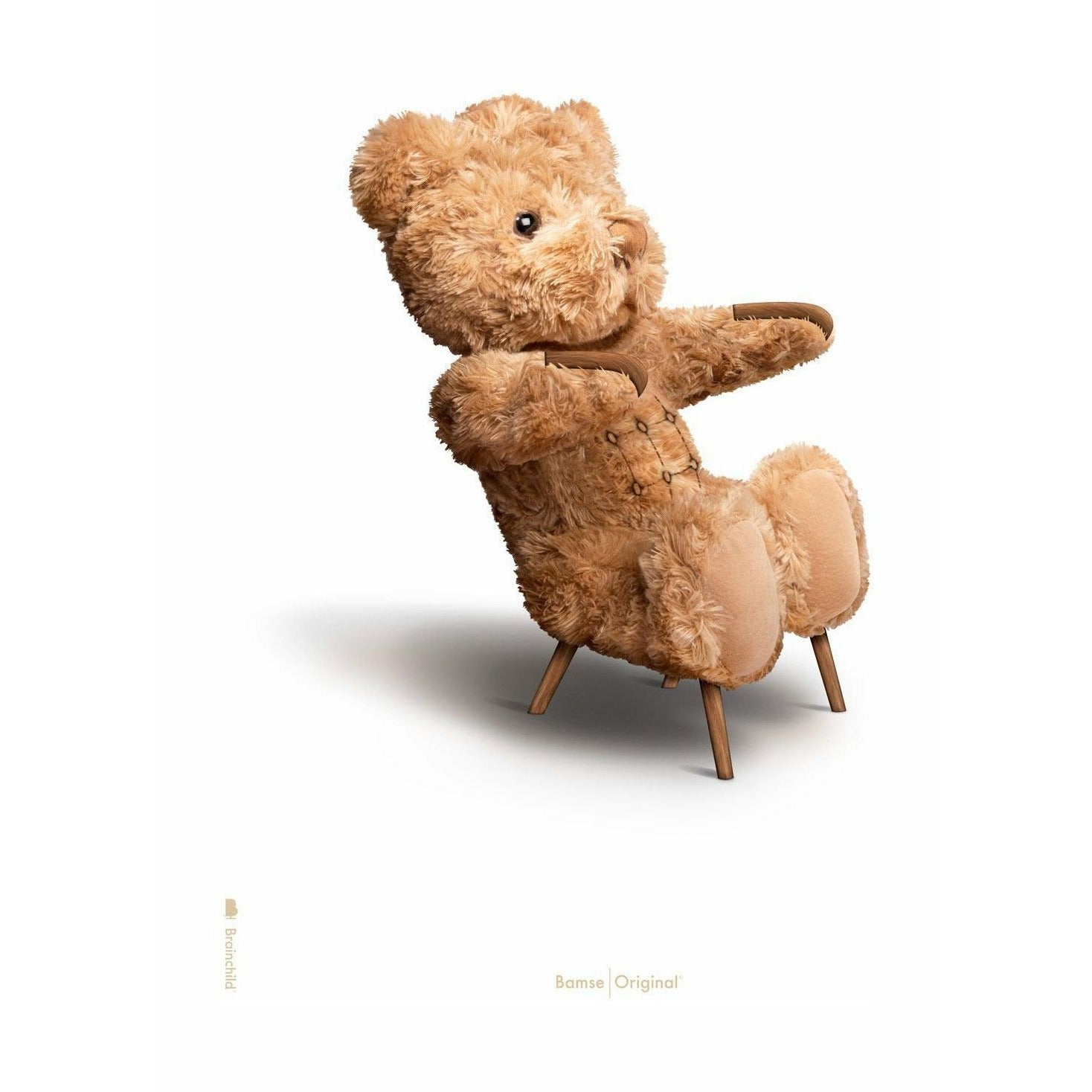 Brainchild Teddy Bear Classic juliste ilman kehystä 70 x100 cm, valkoinen tausta